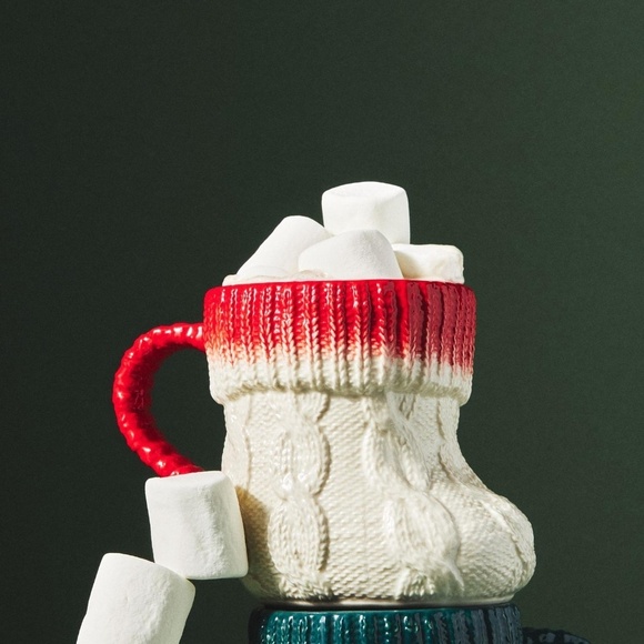 NWT Anthropologie Red Stocking Mug - Picture 4 of 5